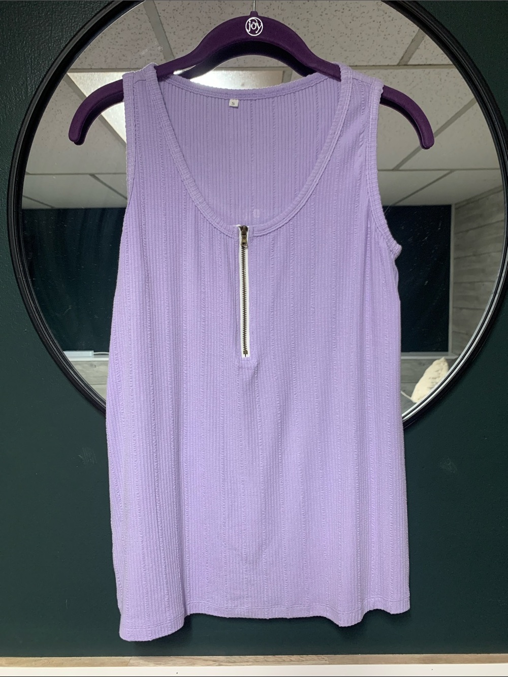 Women's Lavender Zip-Front Tank Top